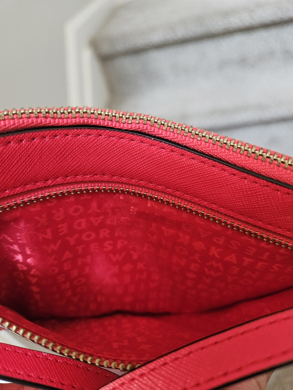 Kate Spade New York Red Saffiano Leather Wristlet Bag - Picture 5 of 5